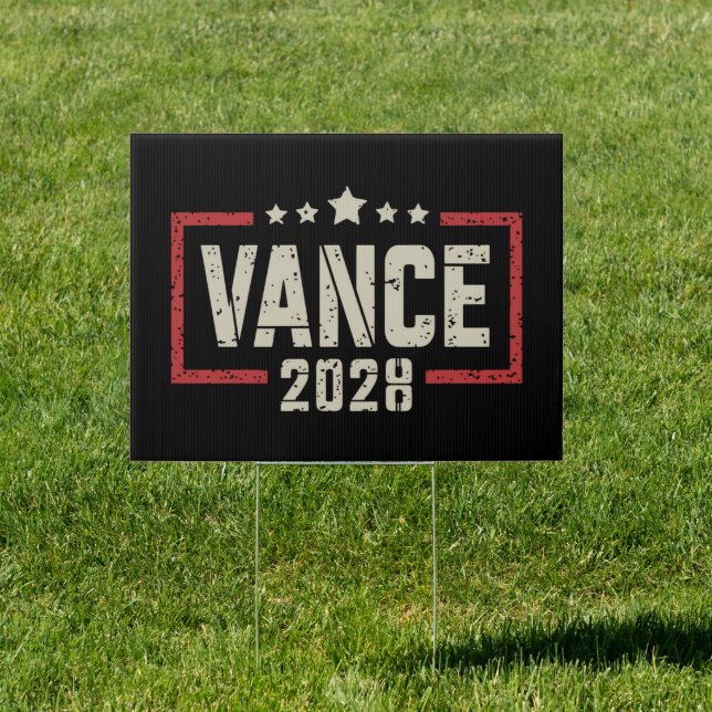 Vance 2028 President Election Campaign US Flag  Sign (Insitu)