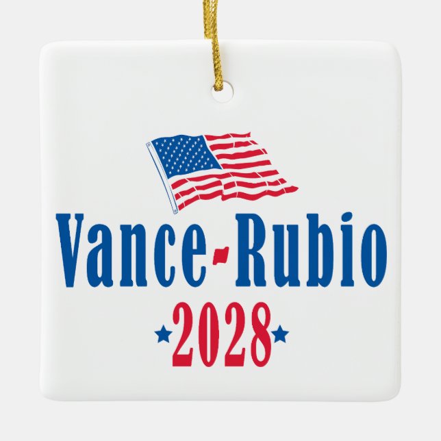 Vance Rubio 2028 (flag) Ceramic Ornament (Front)