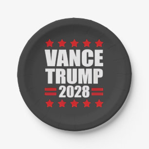Vance Trump Presidential Election 2028 Political Paper Plates