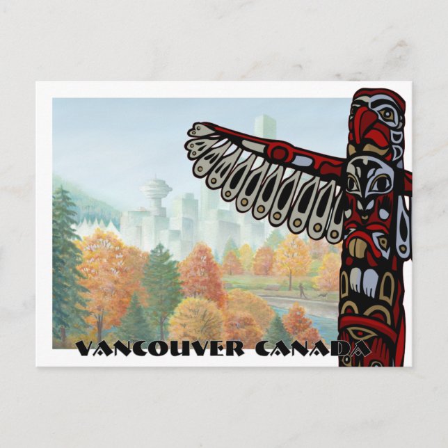 Vancouver Art Postcard Vancouver Totem Pole Cards (Front)