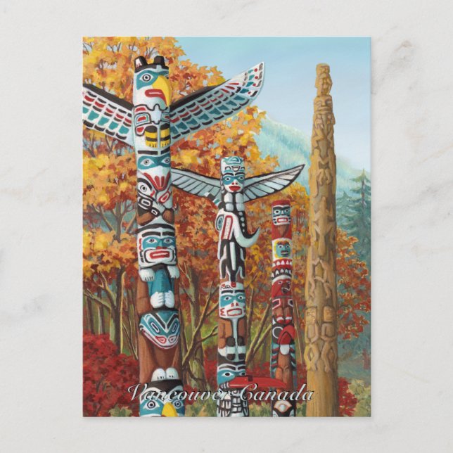 Vancouver Art Postcard Vancouver Totem Pole Painti (Front)