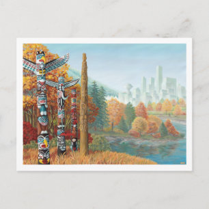 Vancouver Art Postcard Vancouver Totem Pole Painti
