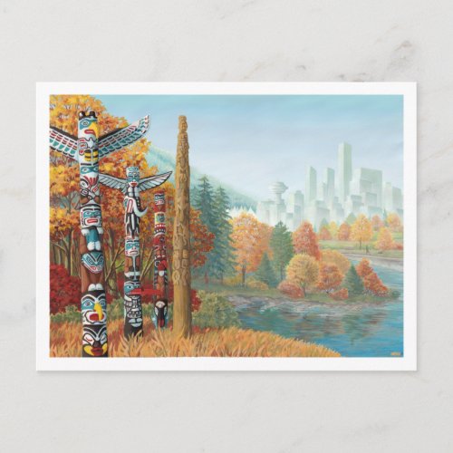Vancouver Art Postcard Vancouver Totem Pole Painti