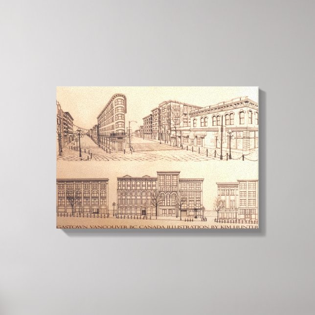 Vancouver Art Print Vancouver Gastown Art Canvas (Front)