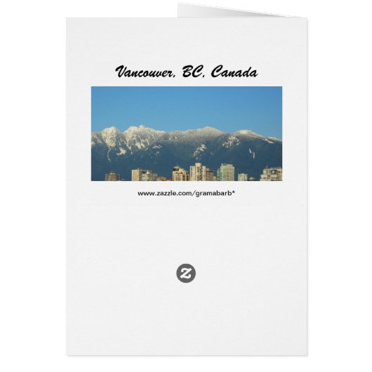 Vancouver, BC, Canada Card (Back)