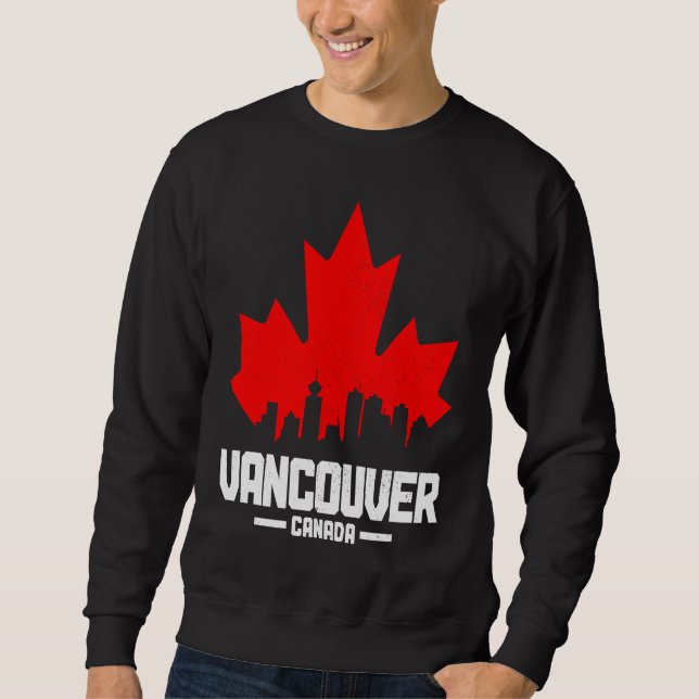 Vancouver BC Canada Maple Leaf Canadian Flag Skyli Sweatshirt (Front)