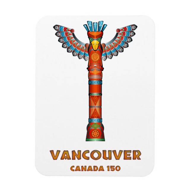 Vancouver (BC) Canada - Totem Pole Magnet (Vertical)