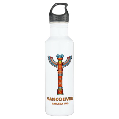 Vancouver BC Canada _ Totem Pole Water Bottle
