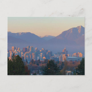 Vancouver BC Downtown Cityscape at Sunset Panorama Postcard