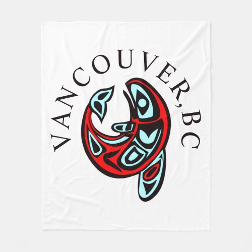 Vancouver BC Haida Orca Totem Tattoo Killer Whale Fleece Blanket