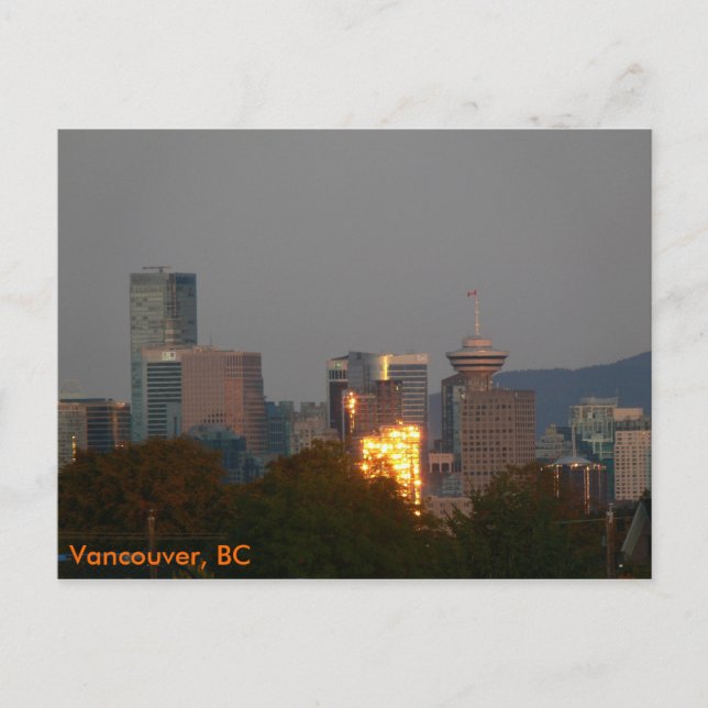 Vancouver, BC - Skyline at Dawn Postcard (Front)