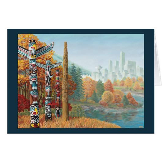 Vancouver BC Souvenir Cards Totem Pole Art Cards (Front Horizontal)