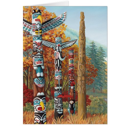 Vancouver BC Souvenir Cards Totem Pole Art Cards (Front)