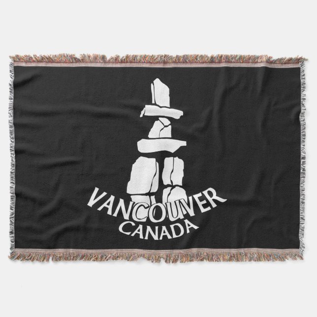 Vancouver Blanket Vancouver Inukshuk Souvenir Gift (Front)