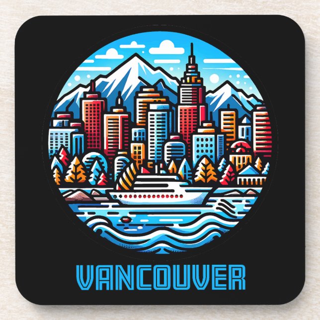 Vancouver British Columbia Canada Beverage Coaster (Front)