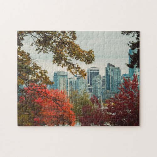 Vancouver British Columbia City Skyline Autumn Jigsaw Puzzle