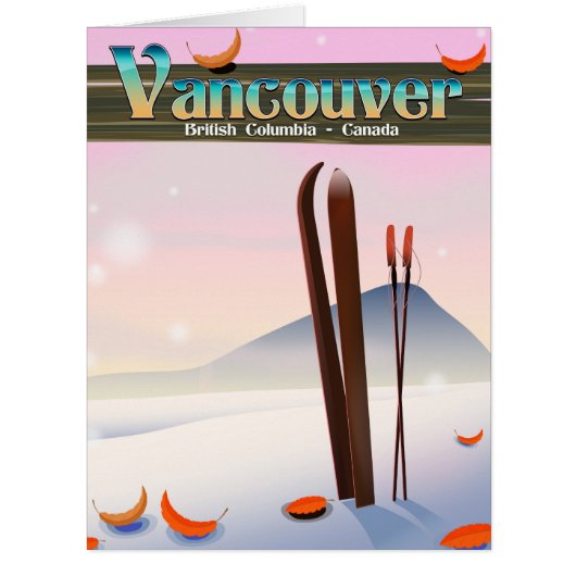 Vancouver British Columbia ski poster Cards (Front)