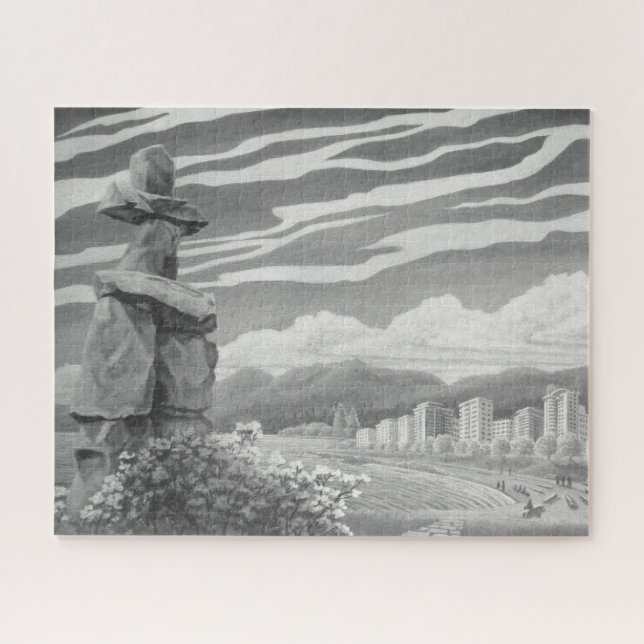 Vancouver Canada Art Puzzles - Inukshuk Art Gifts (Horizontal)