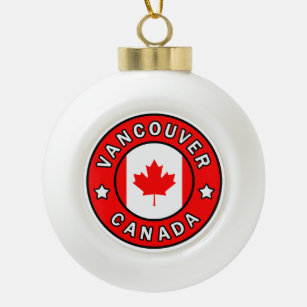 Vancouver Canada Ceramic Ball Christmas Ornament