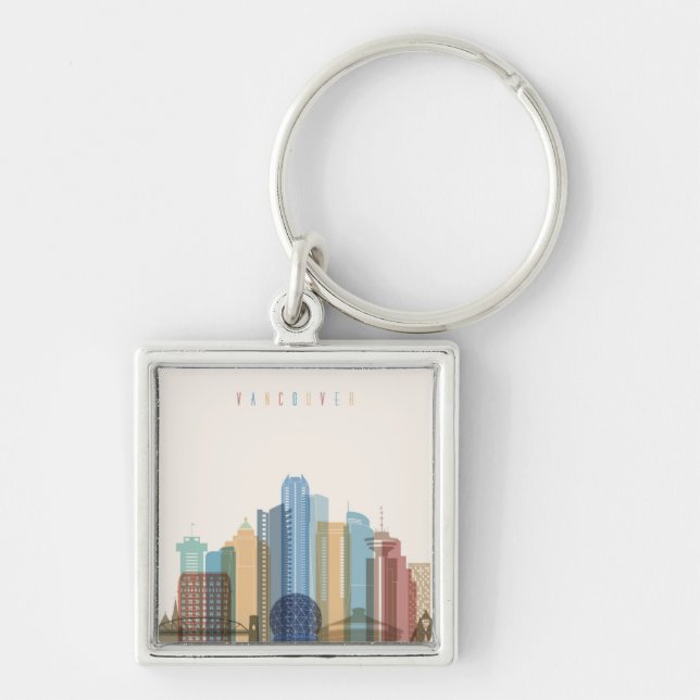 Vancouver, Canada | City Skyline Keychain (Front)