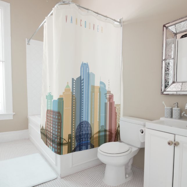 Vancouver, Canada | City Skyline Shower Curtain (In Situ)