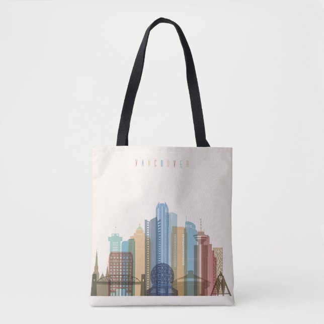 Vancouver, Canada | City Skyline Tote Bag (Front)