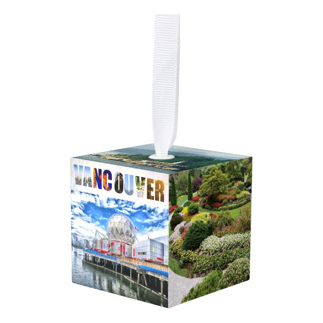 Vancouver Canada City Travel Photos Custom Cube Ornament (Front Angled)