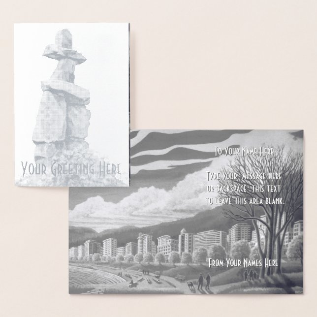 Vancouver Canada Greeting Cards Custom Silver (Display)