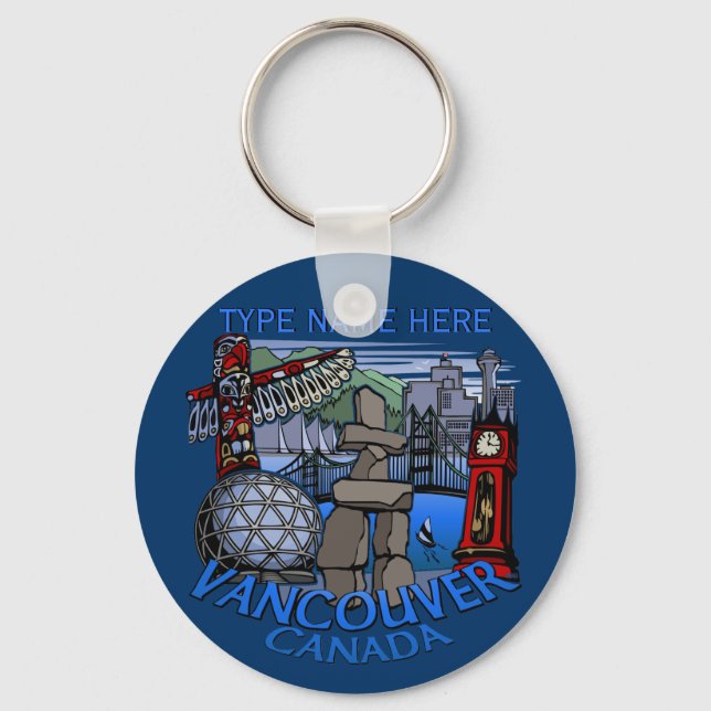 Vancouver Canada Key Chain Personalized Souvenirs (Front)