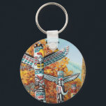 Vancouver Canada Key Chain Totem Pole Souvenirs<br><div class="desc">Vancouver Souvenir Key Chain Vancouver BC Canada Landmark Totem Pole Painting Art Gifts for Men,  Women,  Kids,  Home & Office Vancouver Landmark Art Gifts featuring the Totem Poles & Vancouver Souvenirs Design by Artist / Designer Kim Hunter. See www.kimhunter.ca for more Vancouver Souvenirs & Gifts Online.</div>
