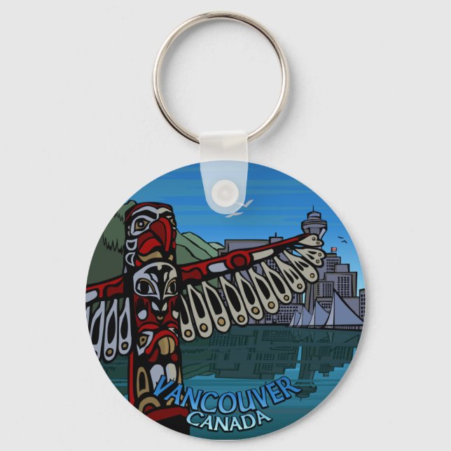 Vancouver Canada Key Chain Totem Pole Souvenirs (Front)