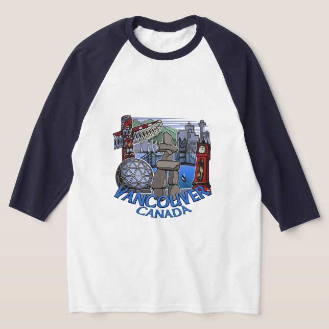 Vancouver Canada Landmark Vancouver Jersey Tee (Laydown)