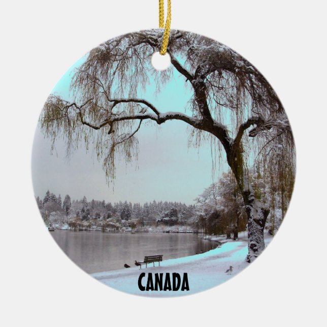 Vancouver Canada Ornament  Snow Trees Decorations (Front)