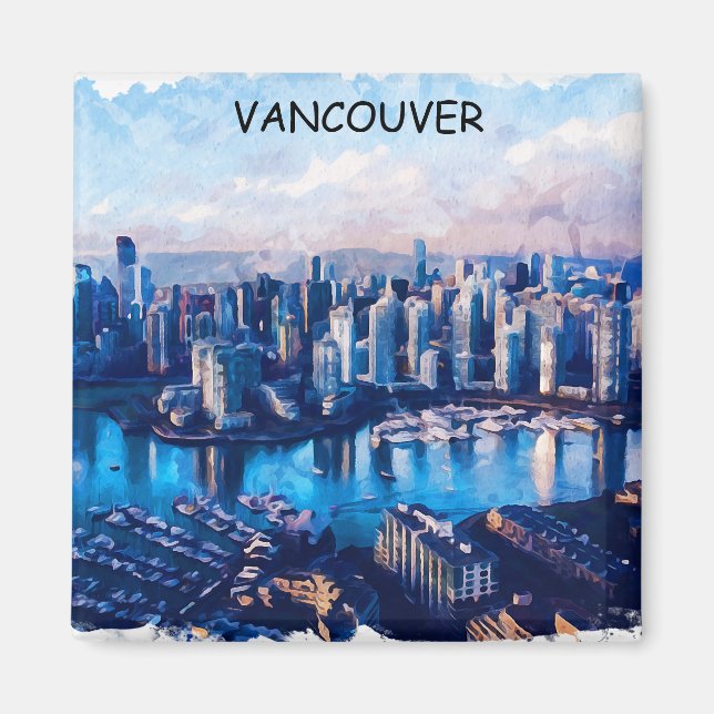 Vancouver Canada Panorama View Magnet (Front)