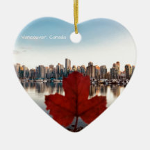 Vancouver Canada Red Maple Leaf Skyline