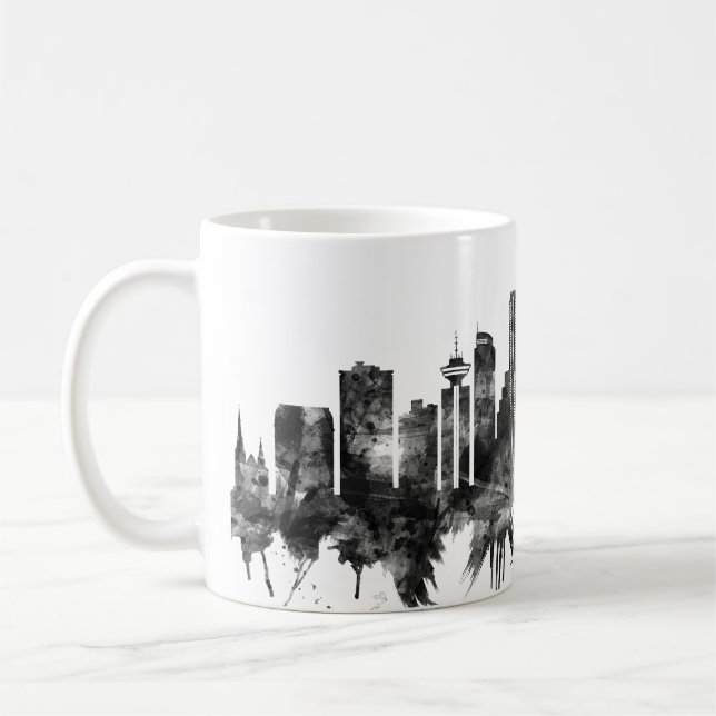 Vancouver Canada Skyline BW Coffee Mug (Left)