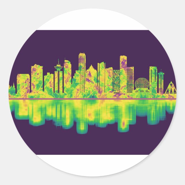 Vancouver Canada Skyline Classic Round Sticker (Front)
