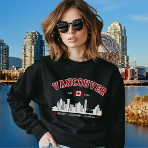 Vancouver Canada Skyline   Cozy Canadian City Sweatshirt