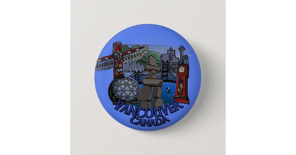 Vancouver Canada Souvenir Buttons Totem Pole Art Zazzle Com