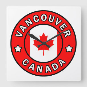 Vancouver Canada Square Wall Clock