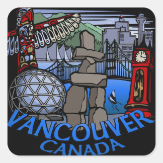 Vancouver Canada Stickers Landmark Souvenir Art