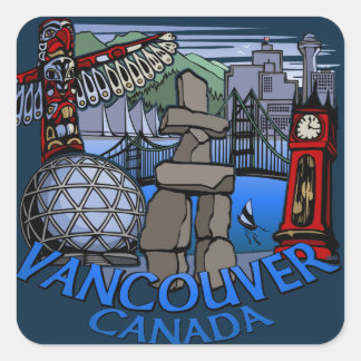 Vancouver Canada Stickers Landmark Souvenir Art
