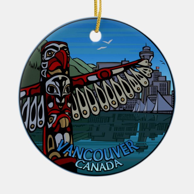 Vancouver Canada Totem Pole Ornament Souvenirs (Front)