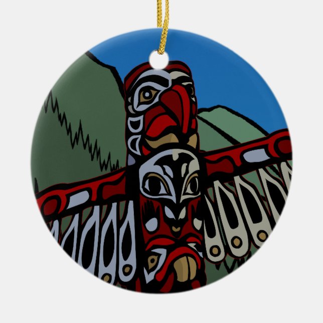 Vancouver Canada Totem Pole Ornament Souvenirs (Front)