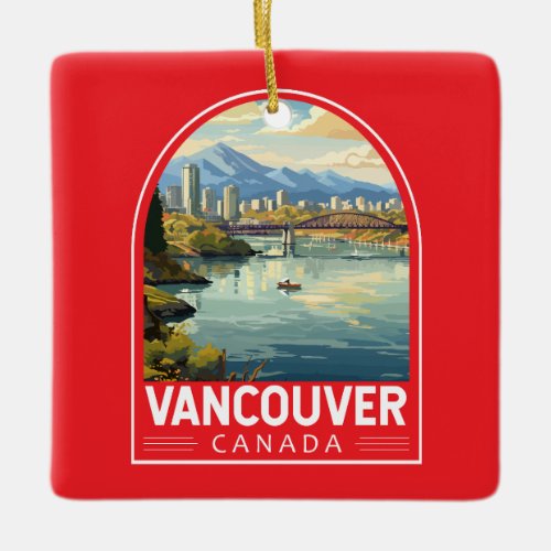 Vancouver Canada Travel Art Vintage Ceramic Ornament