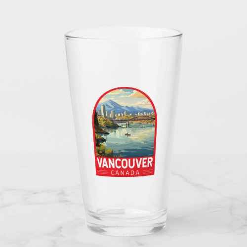 Vancouver Canada Travel Art Vintage Glass