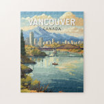 Vancouver Canada Travel Art Vintage Jigsaw Puzzle<br><div class="desc">Vancouver retro vector travel design. Vancouver,  a bustling west coast seaport in British Columbia,  is among Canada’s densest,  most ethnically diverse cities.</div>