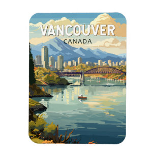 Vancouver Canada Travel Art Vintage Magnet