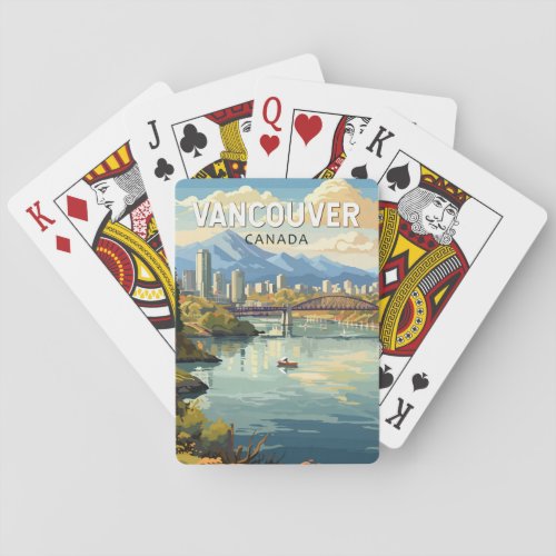 Vancouver Canada Travel Art Vintage Poker Cards