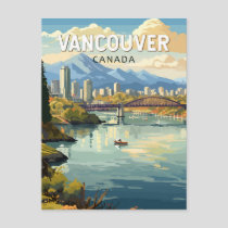Vancouver Canada Travel Art Vintage Postcard